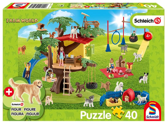 Schmidt, puzzle, Szczęśliwe psy + figurka, 40 el. Schmidt