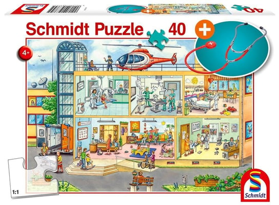 Schmidt, puzzle, Szpital dziecięcy + stetoskop, 40 el. Schmidt
