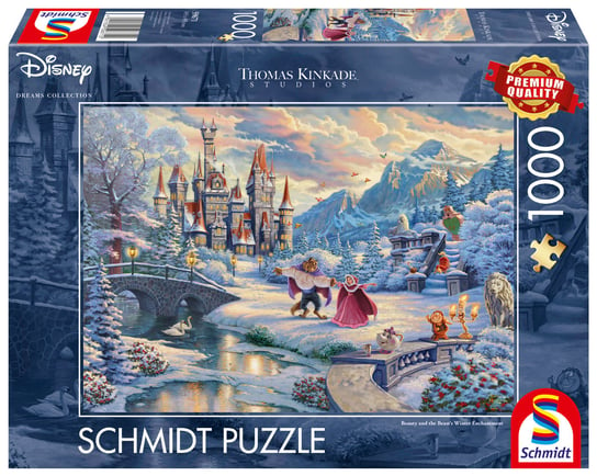 Schmidt, puzzle, Thomas Kinkade, Piękna i Bestia - Zimowe oczarowanie (Disney), 1000 el. Schmidt