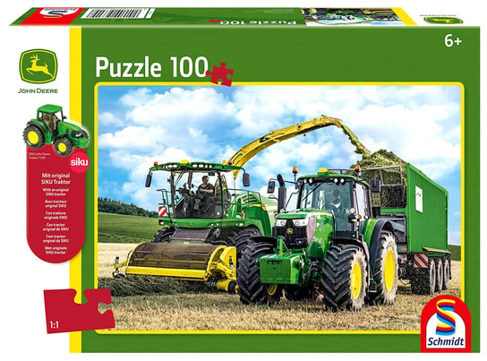 Schmidt, puzzle, Traktor, zestaw z zabawką, 100 el. Schmidt