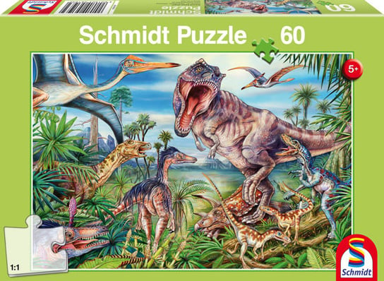 Schmidt, puzzle, Wśród dinozaurów, 60 el. Schmidt