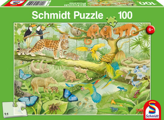 Schmidt, puzzle, Zwierzęta w dżungli, 100 el. Schmidt