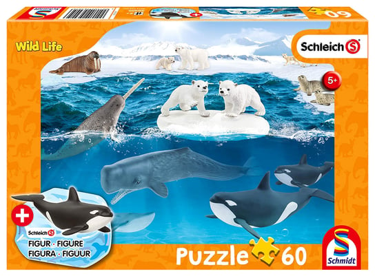 Schmidt, puzzle, Życie na Arktyce + figurka, 60 el. Schmidt