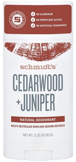 Schmidt's, dezodorant w sztyfcie z drewnem cedrowym i jałowcem, 58 ml Schmidt's