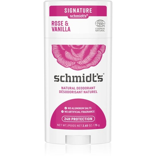 Schmidt's Rose + Vanilla dezodorant w sztyfcie bez dodatku soli aluminium 75 g Schmidt's
