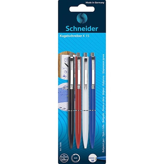 Schneider, Długopis automatyczny K15, 4 sztuki Schneider
