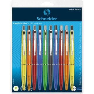 SCHNEIDER, Długopis Automatyczny K20 Icy M 10 Szt. Mix Blister Schneider