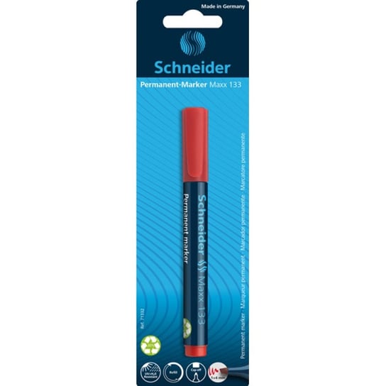 SCHNEIDER, Marker Permanentny Maxx 133 Ścięty 1-4Mm Czerwony Blister Schneider