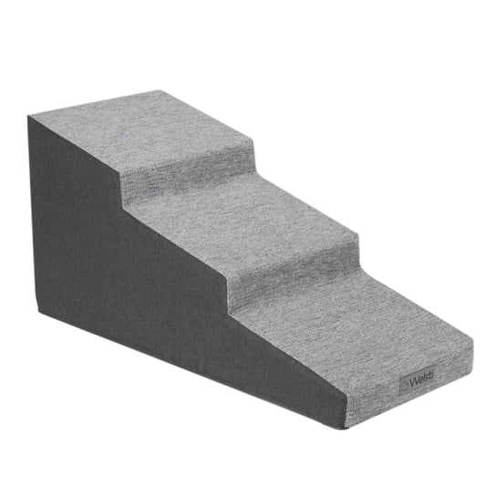 Schodki dla psa, schody dla psa, Welsti 40 cm 3 Pochylne Stopnie Ciemne Szare do kanapy, łóżka, fotela Welsti