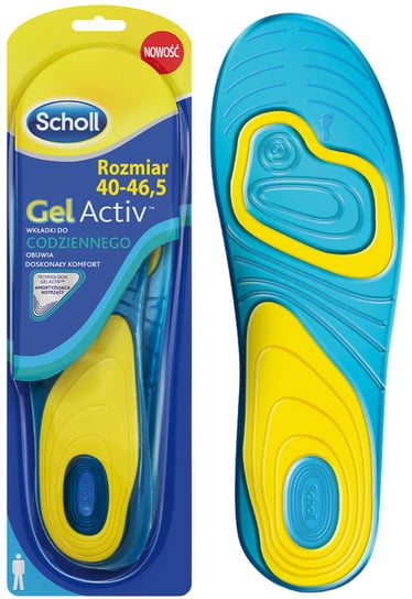 Scholl, Gelactiv, wkładki żelowe do butów codzienne męskie rozmiar 40-46,5, 1 para Scholl