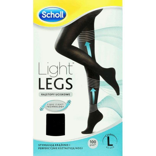 Scholl, Light Legs, rajstopy uciskowe 60 DEN czarne rozmiar L, 1 para Scholl
