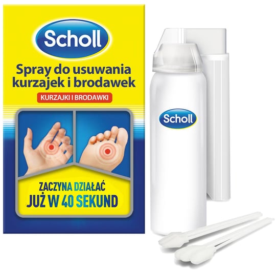Scholl, spray preparat do usuwania kurzajek i brodawek do stóp, 80 ml Scholl