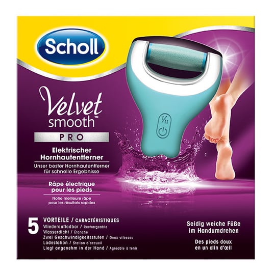 Scholl, Velvet Smooth, pilnik do stóp elektryczny na mokro Wet&Dry, 1 szt. Scholl