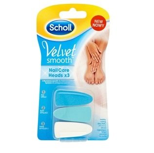 Scholl, Velvet Smooth, wymienne nasadki do Elektronicznego Systemu do pielęgnacji paznokci, 3 szt. Scholl