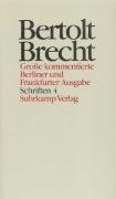 Schriften IV Brecht Bertolt