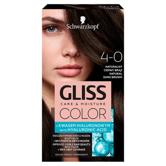 Schwarzkopf, Gliss Color, krem koloryzujący do włosów 4-0 Naturalny Ciemny Brąz Schwarzkopf