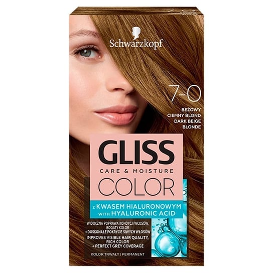 Schwarzkopf, Gliss Color, krem koloryzujący do włosów 7-0 Beżowy Ciemny Blond Schwarzkopf