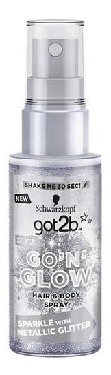 Schwarzkopf, Got2b, spray koloryzujący do włosów i ciała z brokatem Go'N'Glow srebrny, 50 ml Schwarzkopf