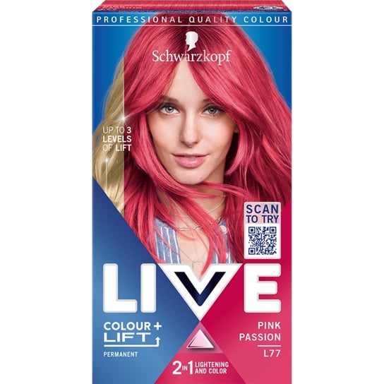 Schwarzkopf Live colour + lift rozjaśniająca i koloryzująca farba do włosów l77 pink passion Schwarzkopf