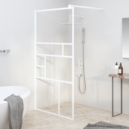 Ścianka prysznicowa, 100x195 cm, szkło ESG, biała vidaXL