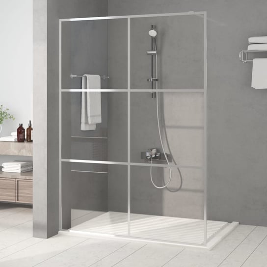 Ścianka prysznicowa srebrna, 140x195 cm przezroczyste szkło ESG vidaXL