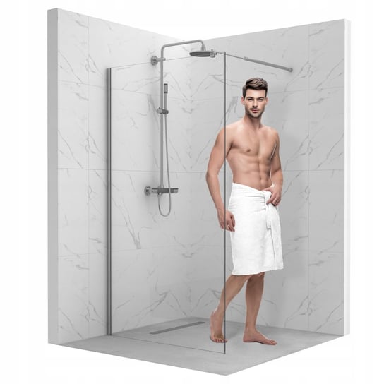 Ścianka Szyba Prysznicowa Walk-In 140 Cm Chrom Kabina Drzwi Szkło 8Mm Esg SEVANTE