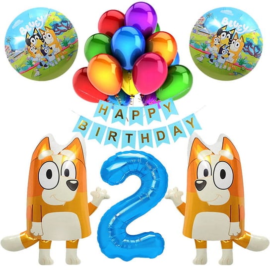 Ścianka Zestaw Balonów Na 2 Urodziny Bluey Bingo 21Szt Inny producent