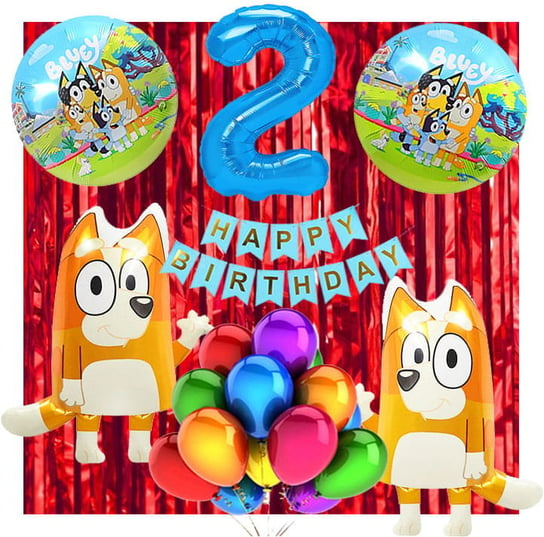 Ścianka Zestaw Balonów Na 2 Urodziny Bluey Bingo 22Szt Inny producent