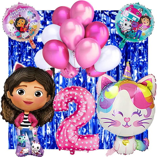 Ścianka Zestaw Balonów Na 2 Urodziny Koci Domek Gabi 36Szt Inny producent