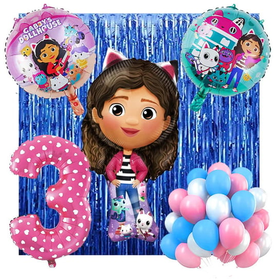 Ścianka Zestaw Balonów Na 3 Urodziny Koci Domek Gabi 35Szt Inny producent