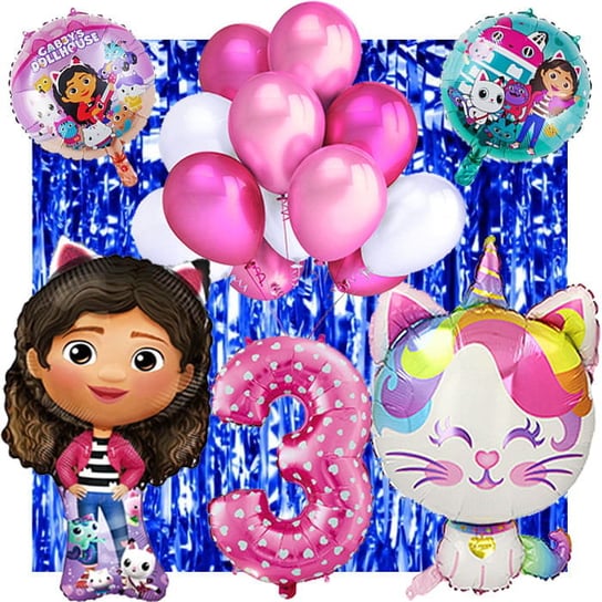 Ścianka Zestaw Balonów Na 3 Urodziny Koci Domek Gabi 36Szt Inny producent