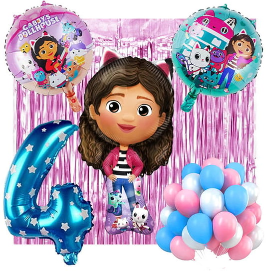 Ścianka Zestaw Balonów Na 4 Urodziny Koci Domek Gabi 35Szt Inny producent