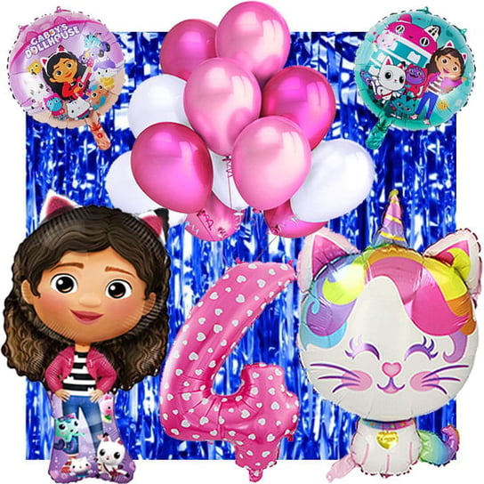 Ścianka Zestaw Balonów Na 4 Urodziny Koci Domek Gabi 36Szt Inny producent