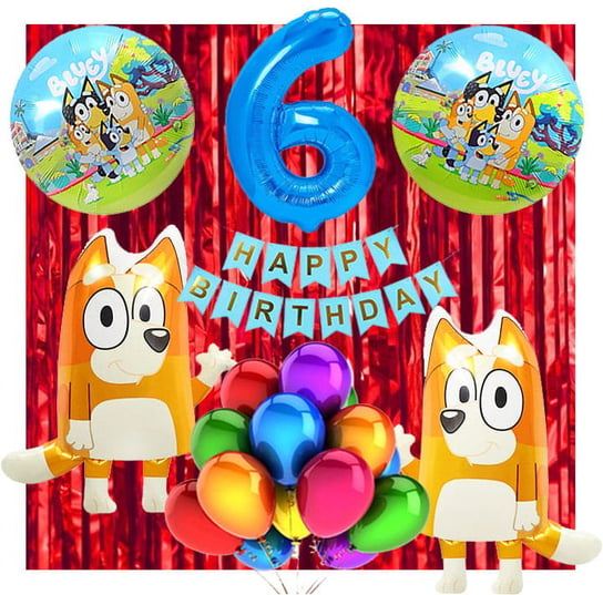 Ścianka Zestaw Balonów Na 6 Urodziny Bluey Bingo 22Szt Inny producent