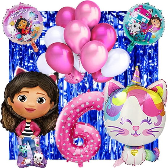 Ścianka Zestaw Balonów Na 6 Urodziny Koci Domek Gabi 36Szt Inny producent