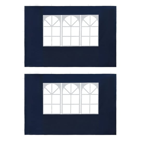 Ścianki boczne namiotu VIDAXL, z oknem, niebieskie, 2 szt. vidaXL