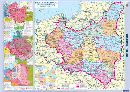 Ścienna historyczna mapa Polski Opracowanie zbiorowe