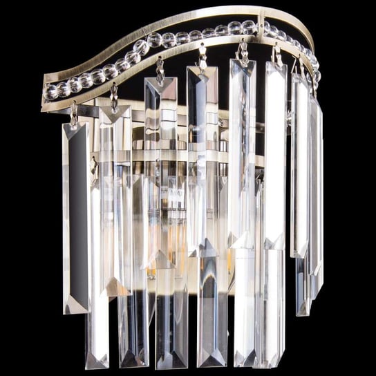 Ścienna LAMPA glamour VEN K-E 1735/2 AB dekoracyjna OPRAWA kinkiet z kryształkami przezroczysty patyna VEN