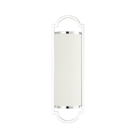 Ścienna LAMPA klasyczna Libero Parette Cromo Orlicki Design półokrągła OPRAWA kinkiet abażurowy biały chrom Orlicki Design