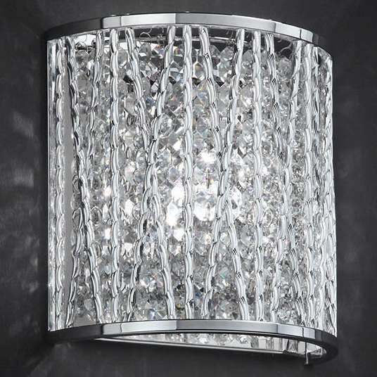 Ścienna LAMPA kryształowa VANESSA W0282-01L-B5QL Italux kinkiet OPRAWA glamour crystal chrom przezroczysta ITALUX
