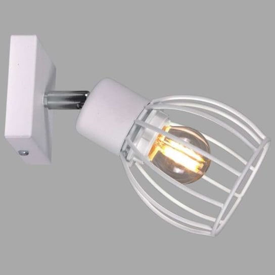 Ścienna LAMPA loftowa K-4574 Kaja druciana OPRAWA metalowy reflektorek regulowany biały KAJA