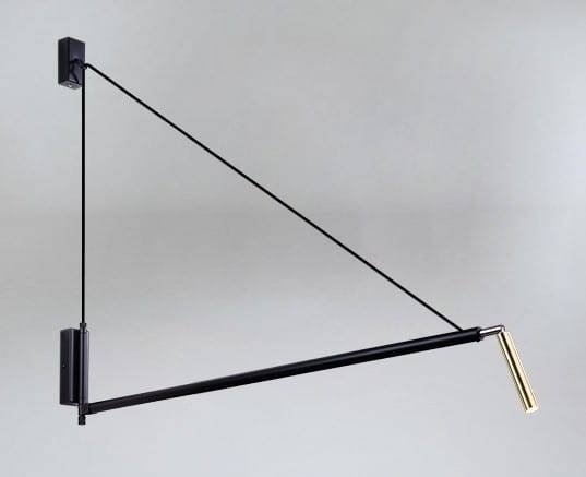 Ścienna LAMPA minimalistyczna NURH 9515 Shilo loftowy kinkiet metalowa tuba mosiądz Shilo
