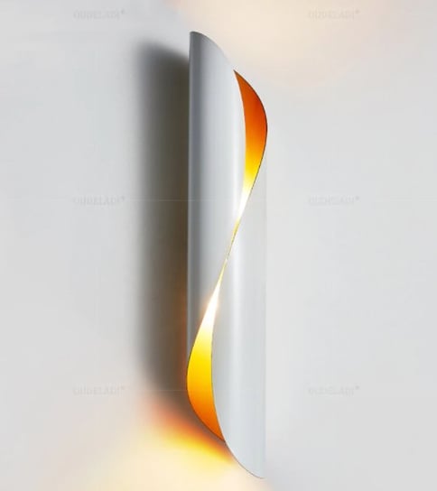 Ścienna lampa nowoczesna Drill metalowy kinkiet biały złoty ABIGALI
