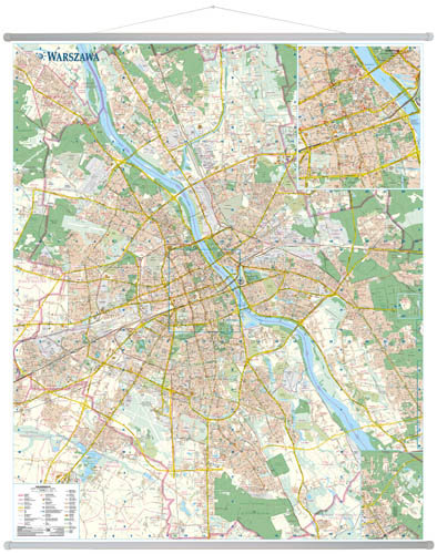 Ścienna mapa Warszawy Opracowanie zbiorowe