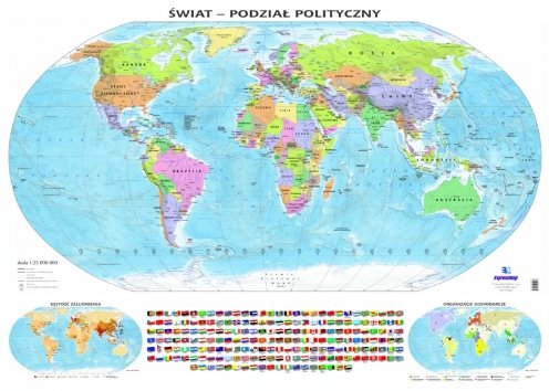 Ścienna polityczna mapa świata 1:25 000 000 Opracowanie zbiorowe