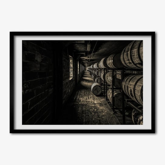 Ścienny foto-obraz w ramie TULUP Beczki Burbon 70x50 cm cm Tulup