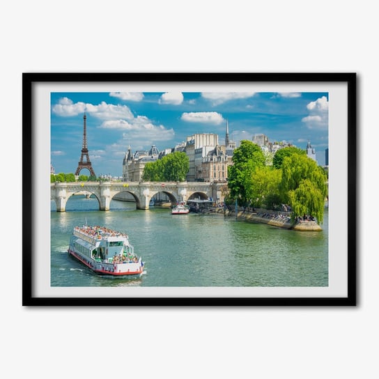Ścienny foto-obraz w ramie TULUP Sekwana Paryż 70x50 cm cm Tulup
