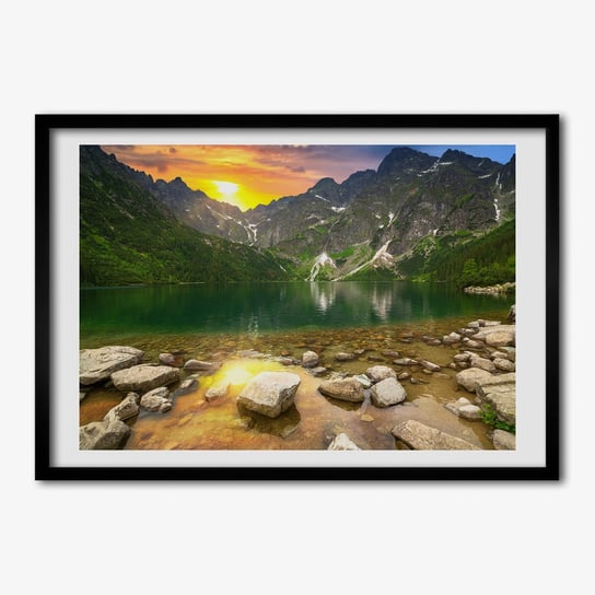 Ścienny obraz z ramką TULUP Morskie oko Tatry 70x50 cm Tulup