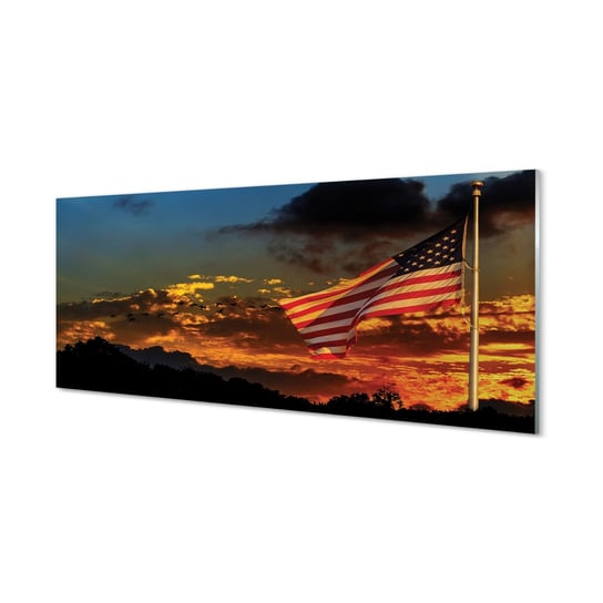Ścienny panel Flaga Stany zjednoczone 125x50 cm Tulup