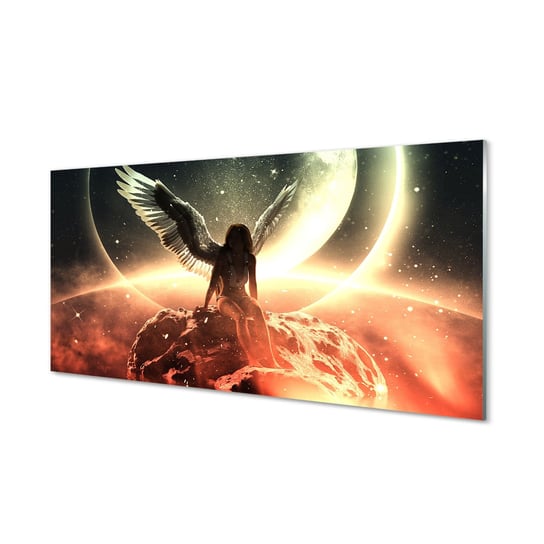 Ścienny panel Kobieta skrzydła księżyc 120x60 cm Tulup